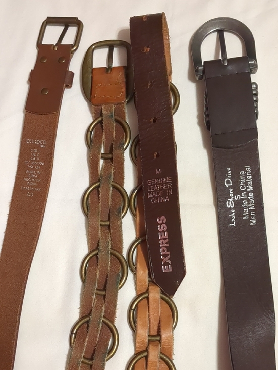 Womens Fashion Brown Belts Set Of 3 Metallic Classic Buckle main image 5